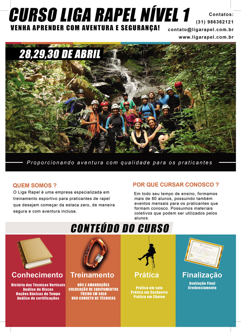 Curso básico de rapel – Autonomia ao praticante – Abril – Liga Rapel Curso básico de rapel – Autonomia ao praticante – Abril – Liga Rapel
