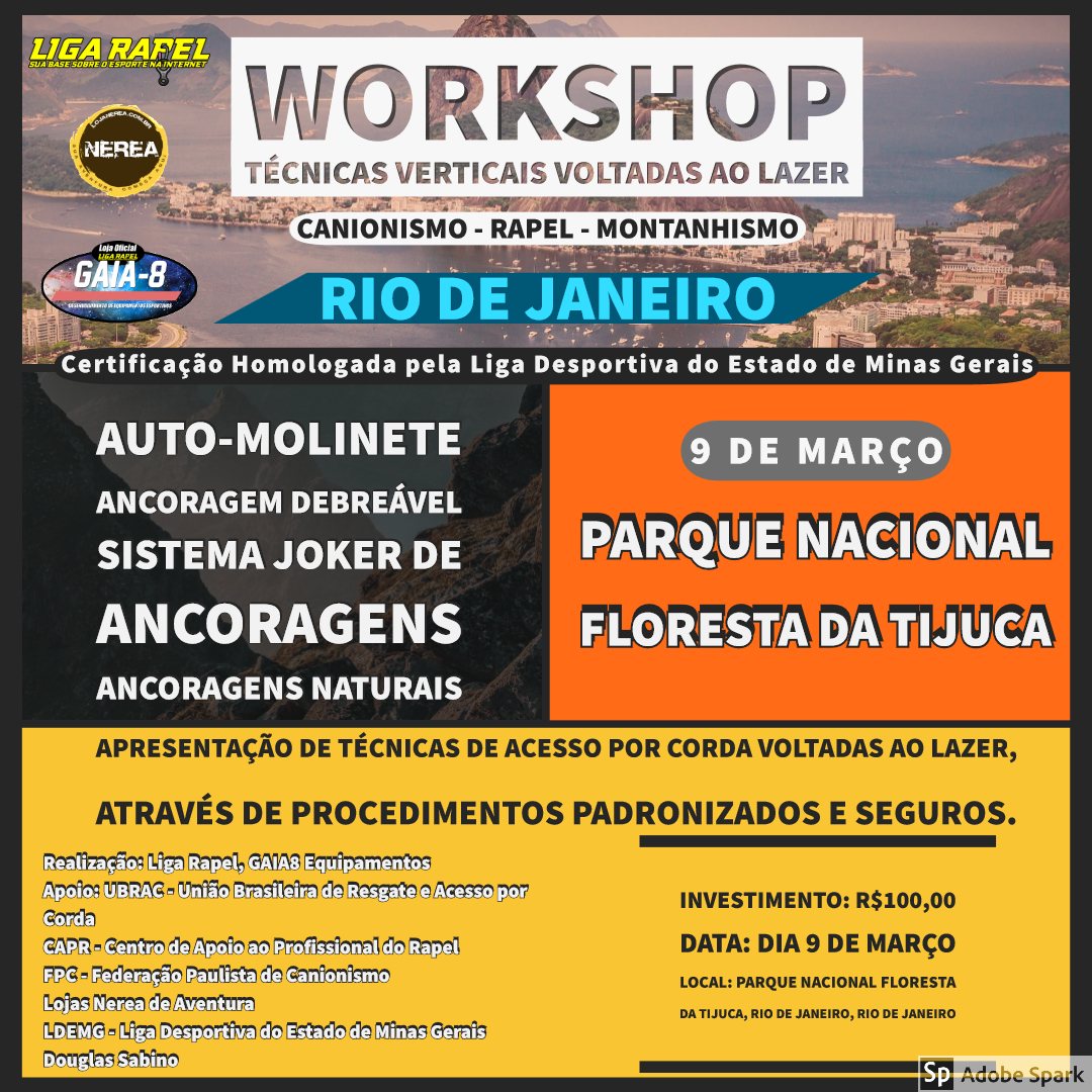 Workshop Rio de Janeiro – Técnicas Verticais Voltadas ao Lazer Workshop Rio de Janeiro – Técnicas Verticais Voltadas ao Lazer