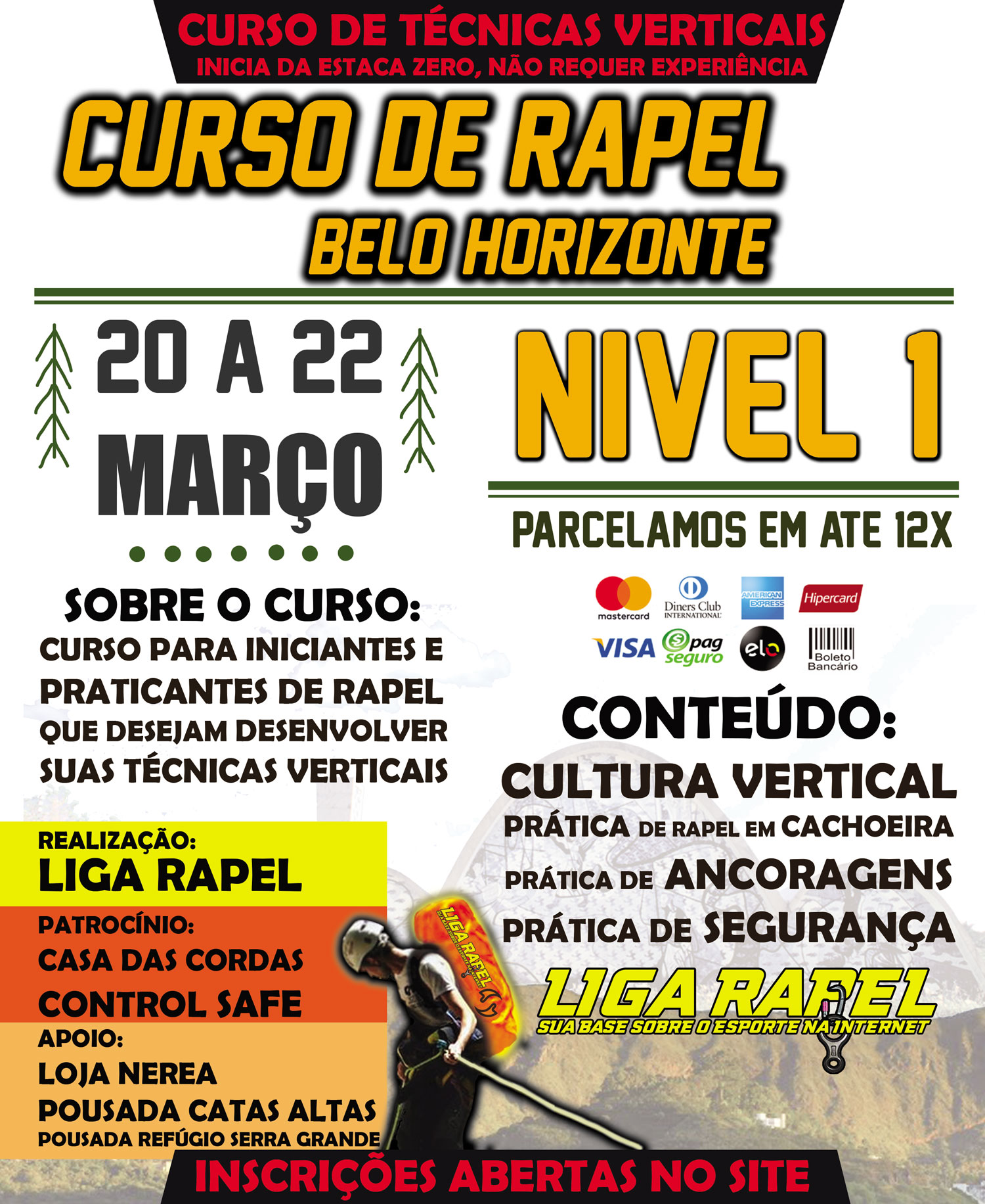 Curso de Rapel Nível 1 – Belo Horizonte Curso de Rapel Nível 1 – Belo Horizonte