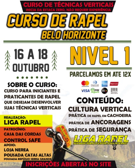 Curso de Rapel Nível 1 – Belo Horizonte Curso de Rapel Nível 1 – Belo Horizonte