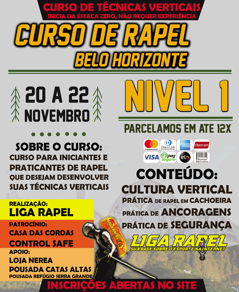 Curso de Rapel Nível 1 – Belo Horizonte Curso de Rapel Nível 1 – Belo Horizonte