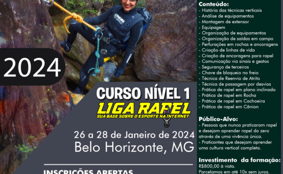 Curso Canyoning Alto Nível - Loja Spelaion - Representante oficial